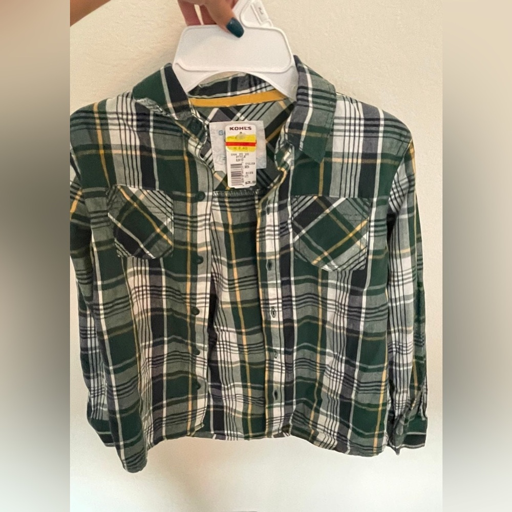 Sonoma Life + Style Green Flannel for Boys NWT